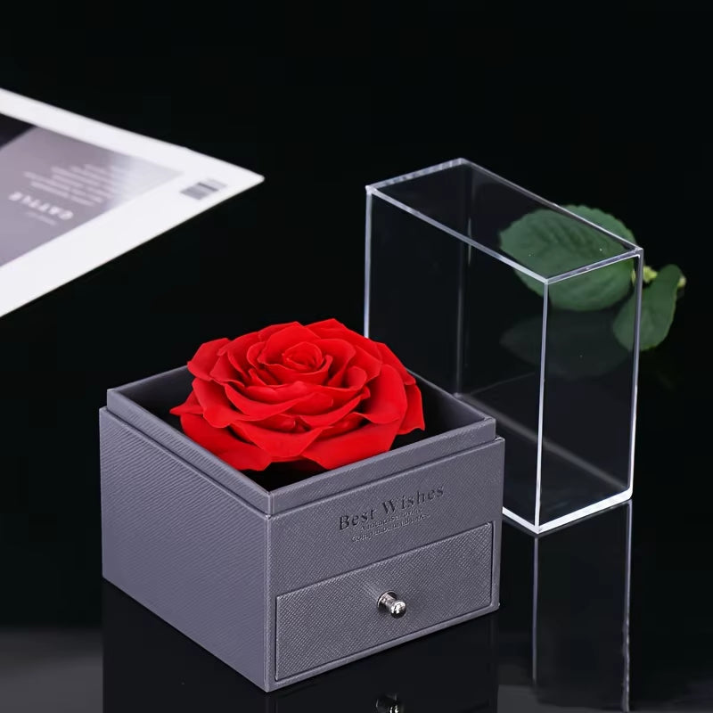 Elegant Mom Heart Pendant Necklace with Rose Gift Box - Perfect Romantic Gift for Mom's Birthday & Christmas 2024 - Fashionable Luxury Zircon Jewelry