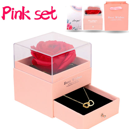 Elegant Heart Necklace Gift Set - Perfect for Wife or Girlfriend on Valentine's Day - Romantic Jewelry in a Beautiful Rose Gift Box