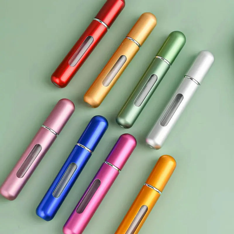 Travel-Ready Mini Refillable Aluminum Perfume Spray Bottle - 5/8Ml Cosmetic Container