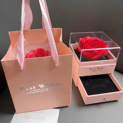Elegant Heart Necklace Gift Set - Perfect for Wife or Girlfriend on Valentine's Day - Romantic Jewelry in a Beautiful Rose Gift Box