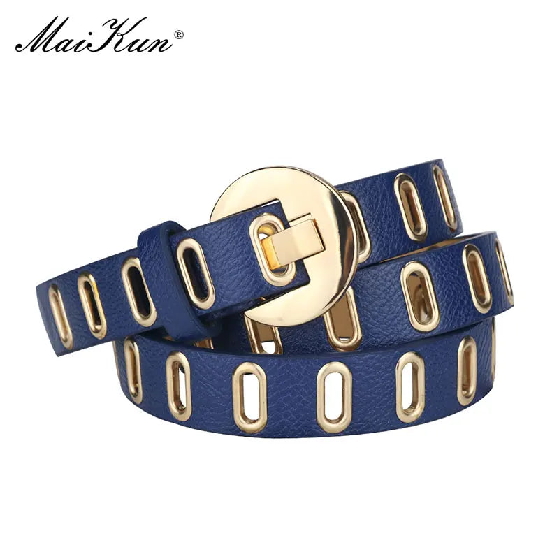 Chic Adjustable Grunge Punk Belt for Women - Fashionable PU Leather with Durable Alloy Pin Buckle