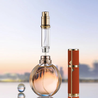Travel-Friendly 5ml PU Leather Mini Perfume Atomizer - Refillable & Customizable with Tight Sealing Design