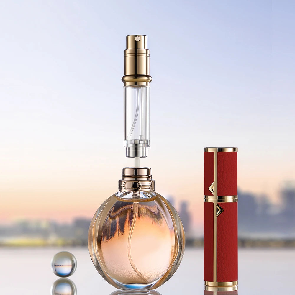 Travel-Friendly 5ml PU Leather Mini Perfume Atomizer - Refillable & Customizable with Tight Sealing Design