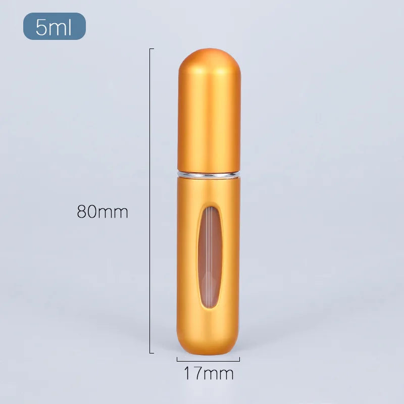 Travel-Ready Mini Refillable Aluminum Perfume Spray Bottle - 5/8Ml Cosmetic Container