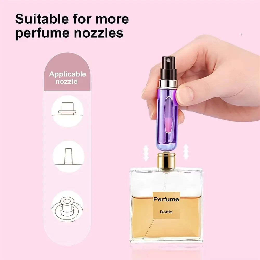 5Ml Perfume Atomizer Portable Liquid Cosmetics Containers Traveling Mini Alcochol Perfume Refillable Bottles Empty Spray Bottle