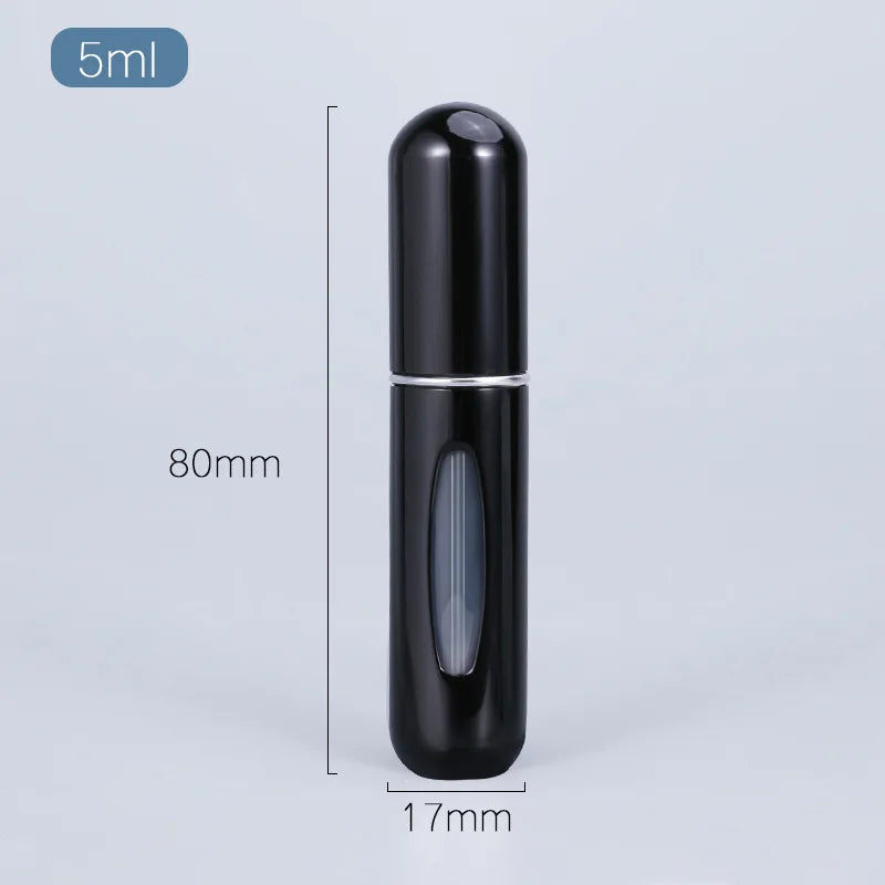 Travel-Ready Mini Refillable Aluminum Perfume Spray Bottle - 5/8Ml Cosmetic Container