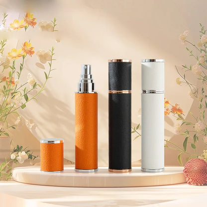 Portable Travel Perfume Bottle Set - 10ml Refillable Faux Leather Atomizer, Leak-Proof Design