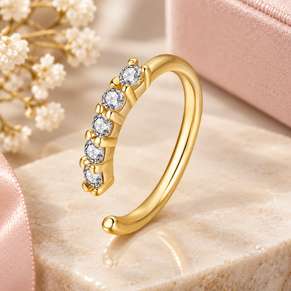 Single-Row Miniature Zircon Nose Ring