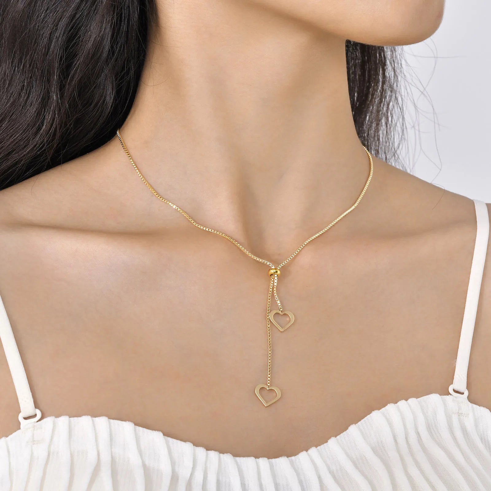 Elegant Heart Butterfly Charm Necklace - Perfect Y Necklace Gift for Her!