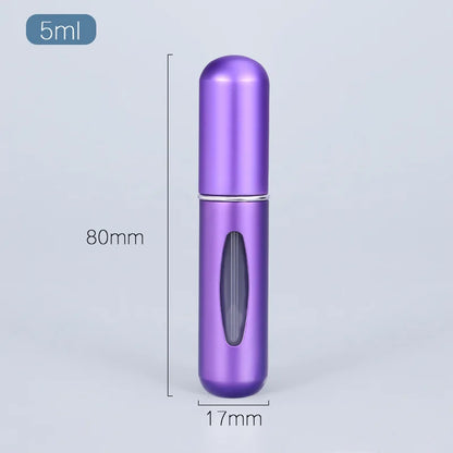 Travel-Ready Mini Refillable Aluminum Perfume Spray Bottle - 5/8Ml Cosmetic Container