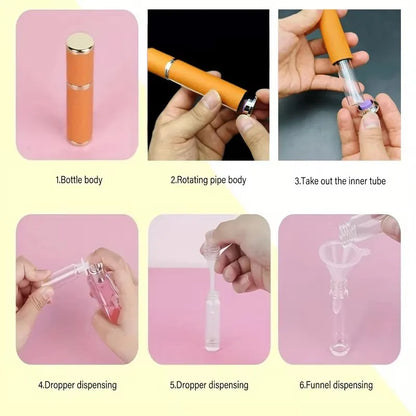Portable Travel Perfume Bottle Set - 10ml Refillable Faux Leather Atomizer, Leak-Proof Design