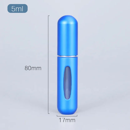Travel-Ready Mini Refillable Aluminum Perfume Spray Bottle - 5/8Ml Cosmetic Container