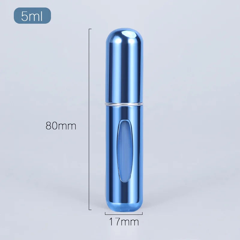 Travel-Ready Mini Refillable Aluminum Perfume Spray Bottle - 5/8Ml Cosmetic Container