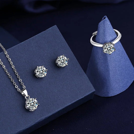 Stunning 925 Sterling Silver Jewelry Set with AAAAA Zircon - Ideal for Birthdays, Weddings, and Special Occasions!