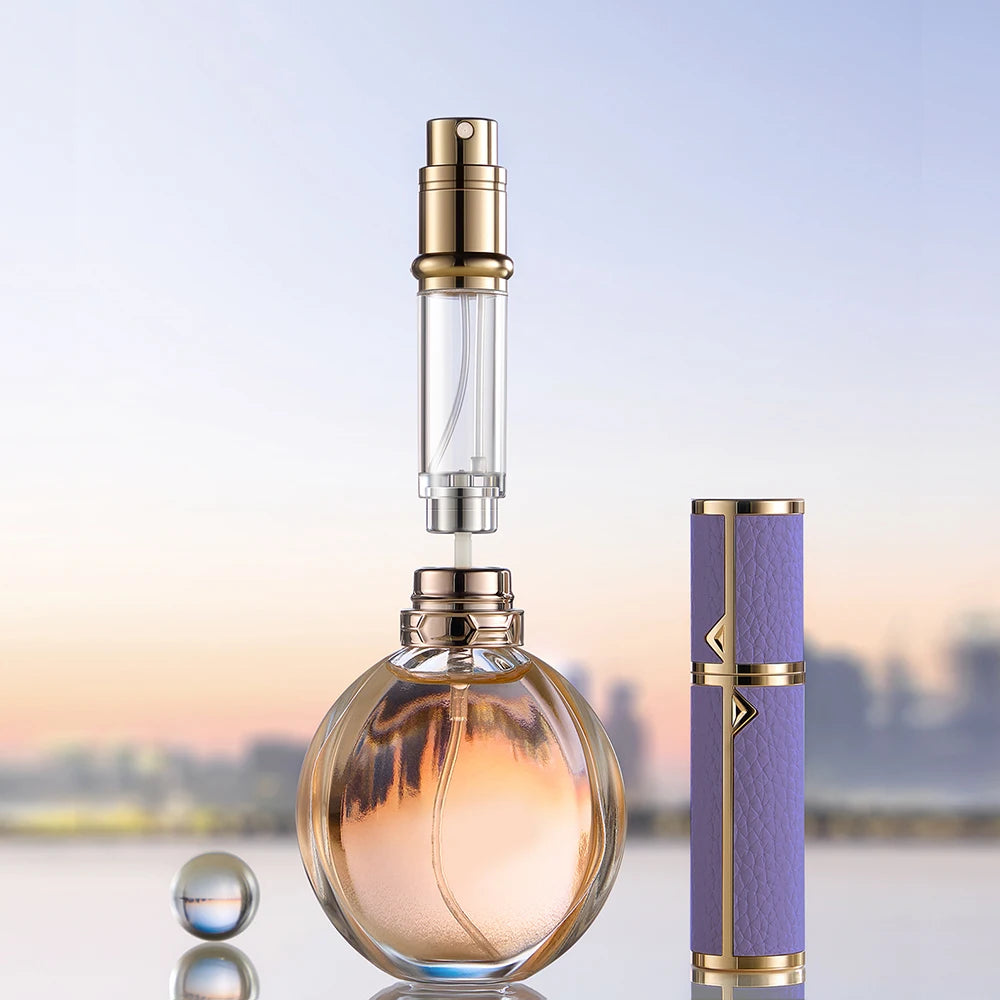 Travel-Friendly 5ml PU Leather Mini Perfume Atomizer - Refillable & Customizable with Tight Sealing Design