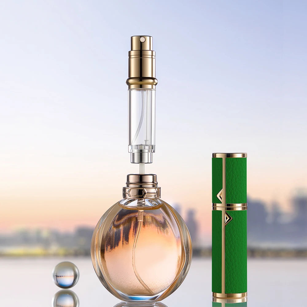 Travel-Friendly 5ml PU Leather Mini Perfume Atomizer - Refillable & Customizable with Tight Sealing Design