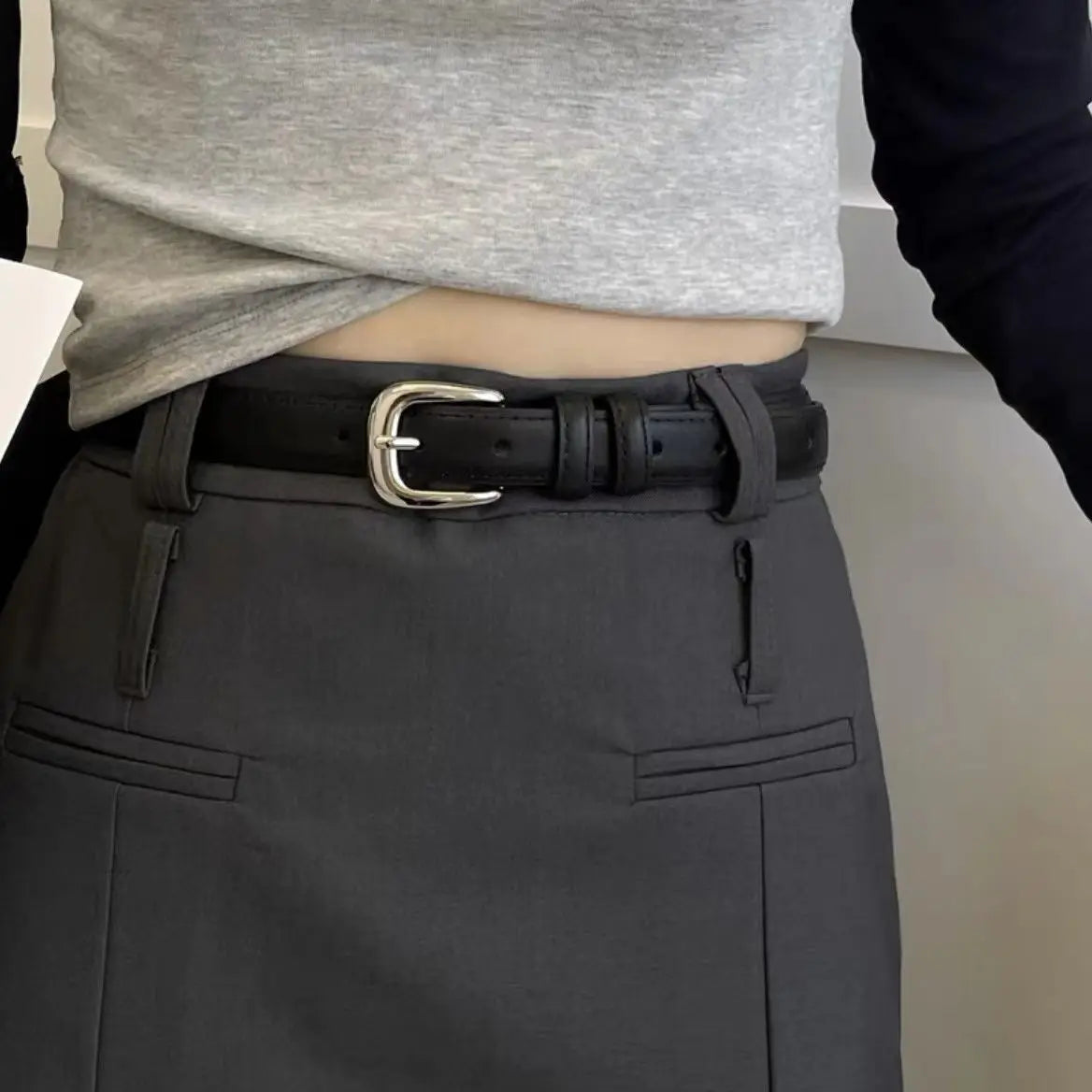 Belt Women'S Retro Versatile Trendy Belt Summer New Instagram Style Small Crowd Waist Closing Jeans Belt Women