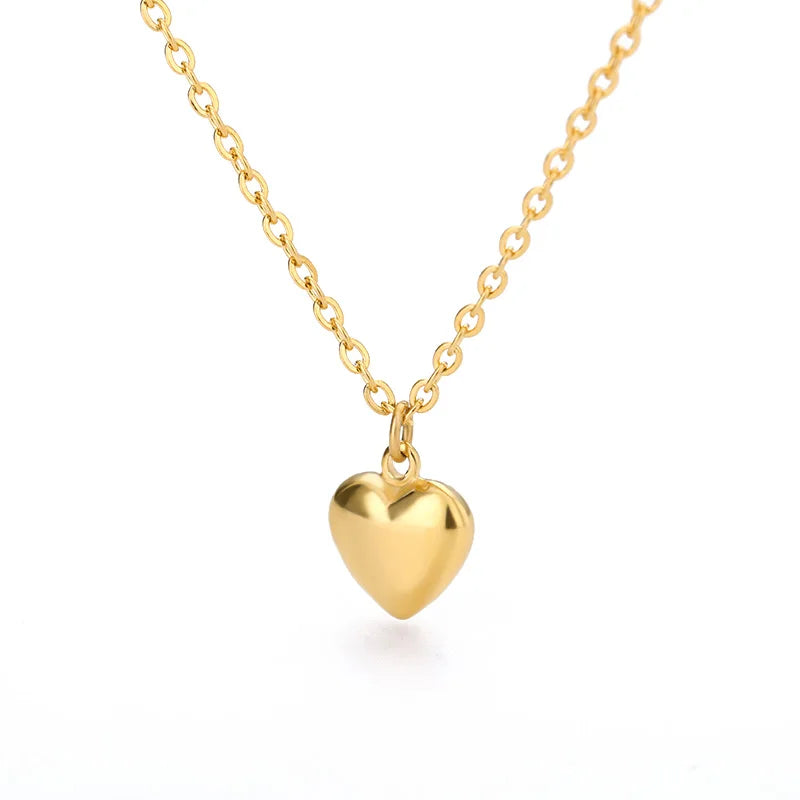Elegant Rose Gold Heart Pendant Necklace for Women - Trendy Stainless Steel Jewelry 2022