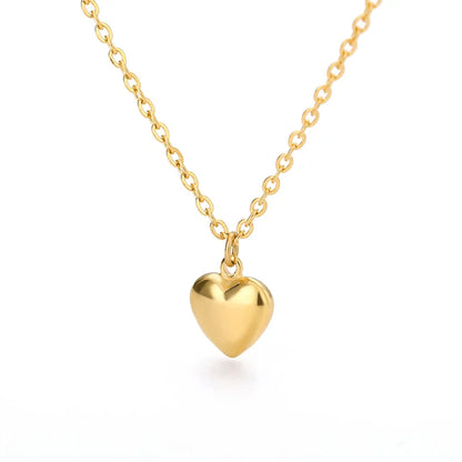 Elegant Rose Gold Heart Pendant Necklace for Women - Trendy Stainless Steel Jewelry 2022