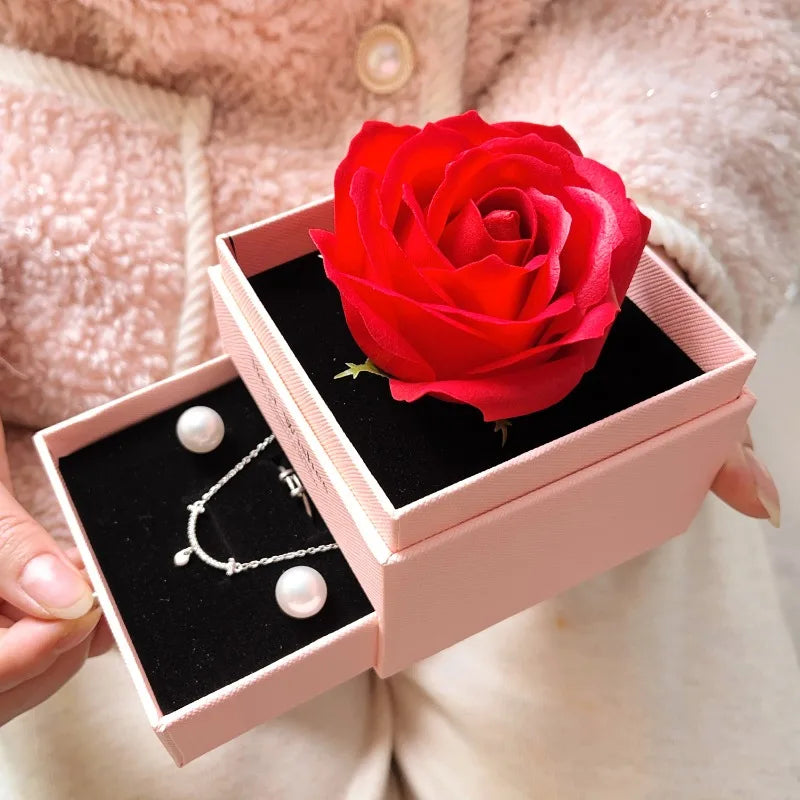 Elegant Heart Necklace Gift Set - Perfect for Wife or Girlfriend on Valentine's Day - Romantic Jewelry in a Beautiful Rose Gift Box