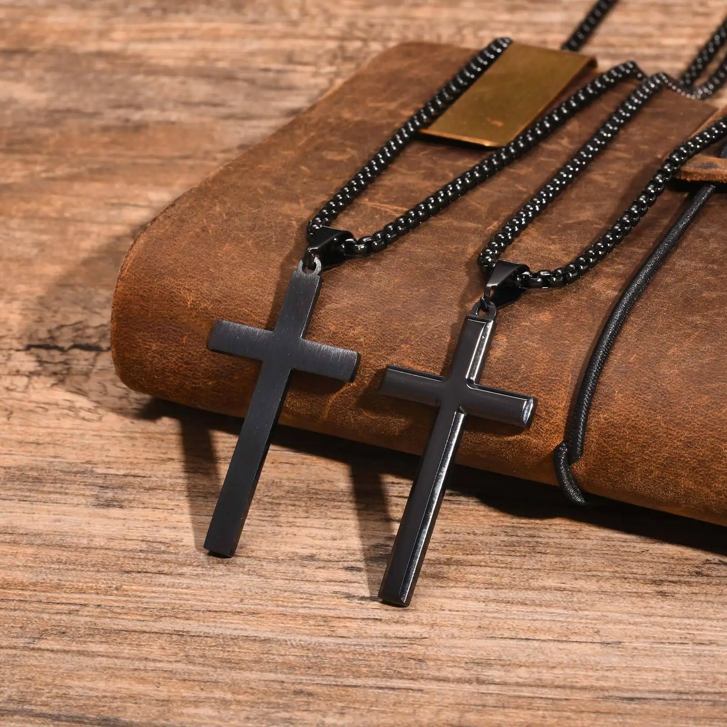 Elevate Your Style with a Timeless Men's Stainless Steel Cross Pendant Necklace