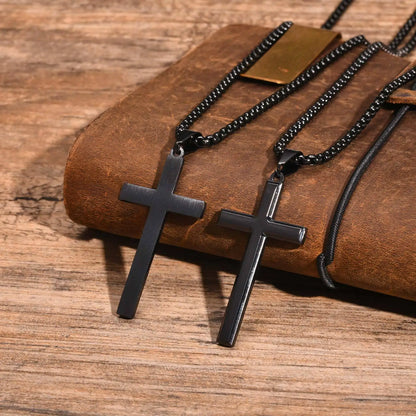 Elevate Your Style with a Timeless Men's Stainless Steel Cross Pendant Necklace