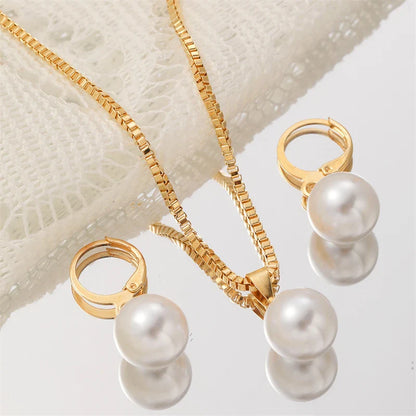 Elevate Your Style with Our Vintage Gold Imitation Pearl Jewelry Set - Perfect for Weddings and Parties!