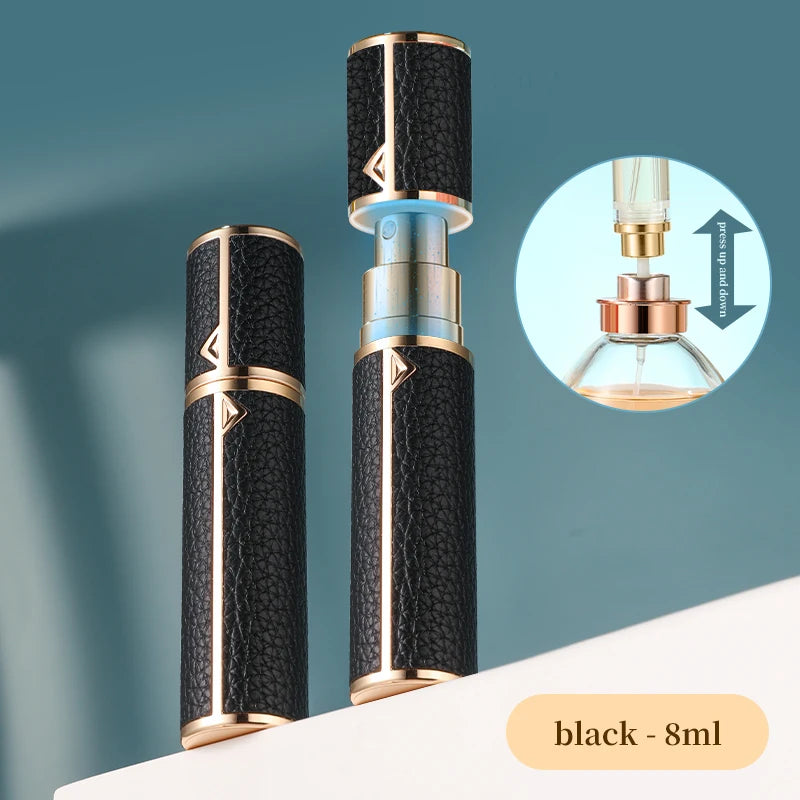 Travel-Friendly 5ml PU Leather Mini Perfume Atomizer - Refillable & Customizable with Tight Sealing Design