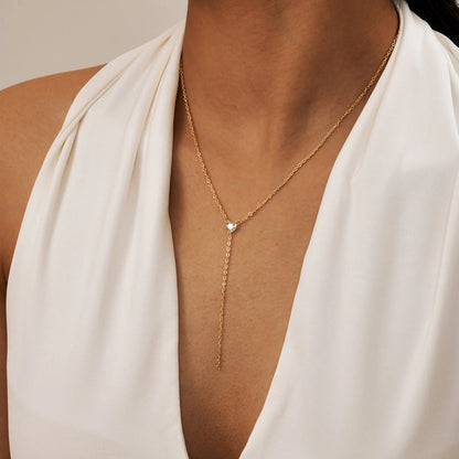 Elegant Heart Butterfly Charm Necklace - Perfect Y Necklace Gift for Her!