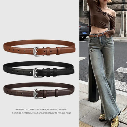 Belt Women'S Retro Versatile Trendy Belt Summer New Instagram Style Small Crowd Waist Closing Jeans Belt Women