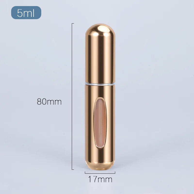 Travel-Ready Mini Refillable Aluminum Perfume Spray Bottle - 5/8Ml Cosmetic Container