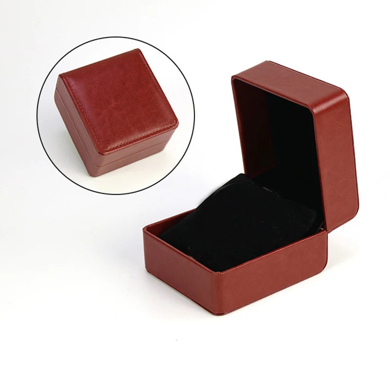 Elegant Brown PU Leather Watch Gift Box with Pillow - Stylish Organizer for Men & Women Timepieces
