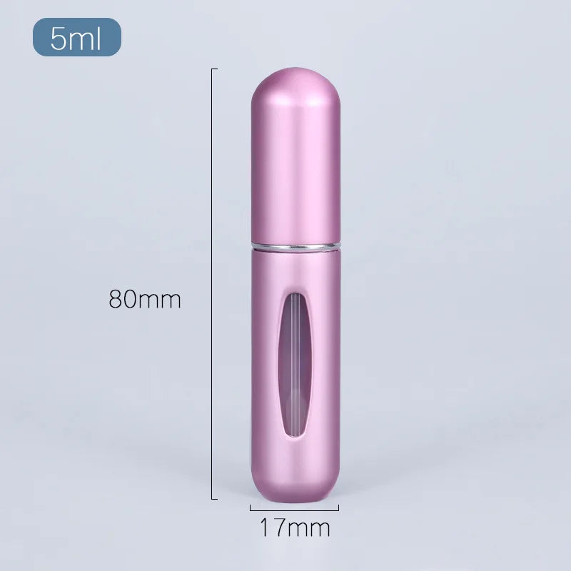Travel-Ready Mini Refillable Aluminum Perfume Spray Bottle - 5/8Ml Cosmetic Container
