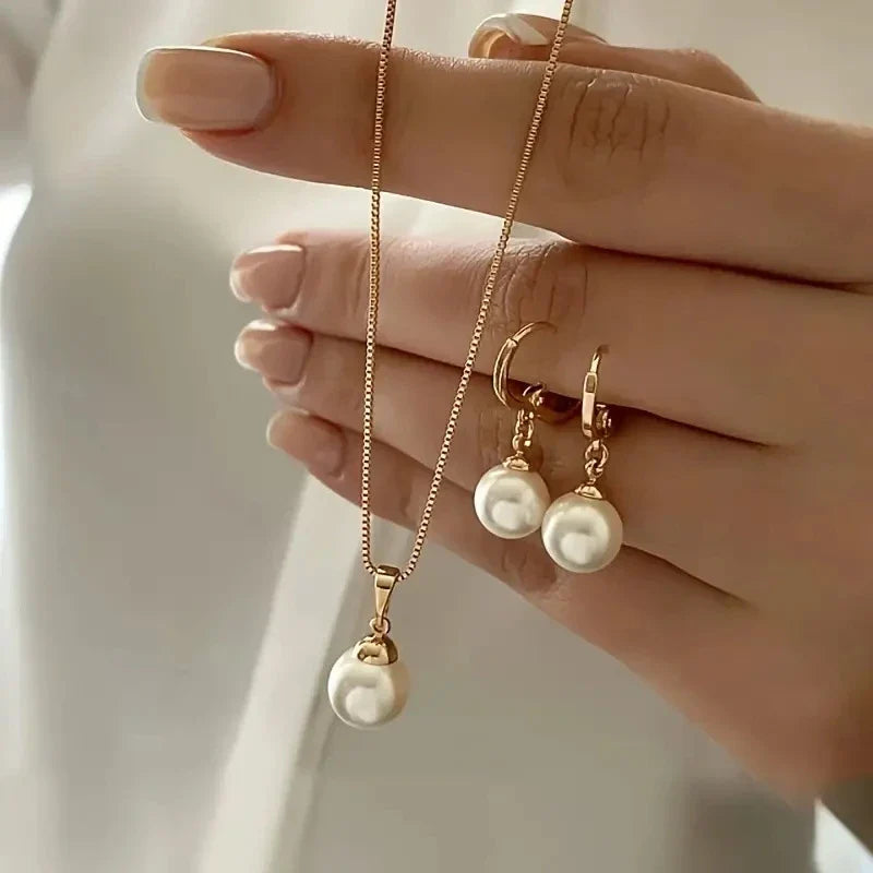 Elevate Your Style with Our Vintage Gold Imitation Pearl Jewelry Set - Perfect for Weddings and Parties!