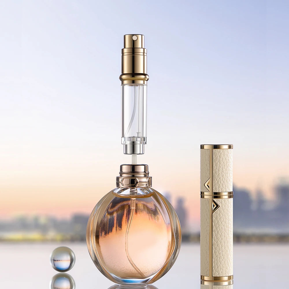 Travel-Friendly 5ml PU Leather Mini Perfume Atomizer - Refillable & Customizable with Tight Sealing Design
