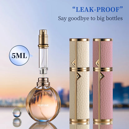 Travel-Friendly 5ml PU Leather Mini Perfume Atomizer - Refillable & Customizable with Tight Sealing Design