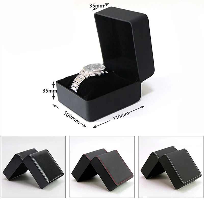 Elegant Brown PU Leather Watch Gift Box with Pillow - Stylish Organizer for Men & Women Timepieces