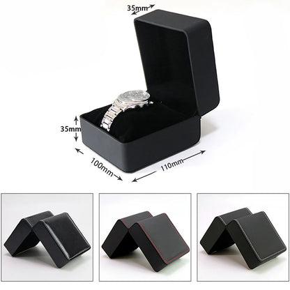 Elegant Brown PU Leather Watch Gift Box with Pillow - Stylish Organizer for Men & Women Timepieces