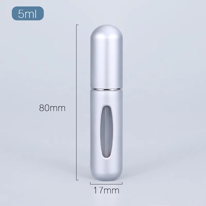 Travel-Ready Mini Refillable Aluminum Perfume Spray Bottle - 5/8Ml Cosmetic Container