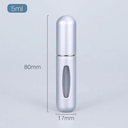 Travel-Ready Mini Refillable Aluminum Perfume Spray Bottle - 5/8Ml Cosmetic Container