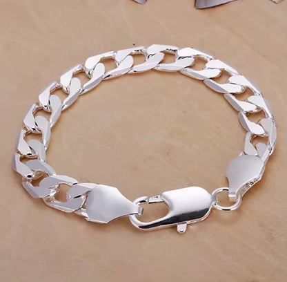925 Sterling Silver Chain Bracelet – Unisex, 4 mm × 20 cm