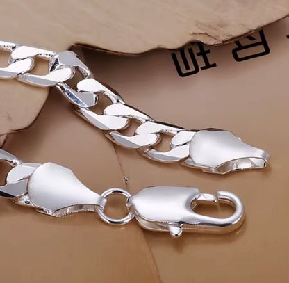 925 Sterling Silver Chain Bracelet – Unisex, 4 mm × 20 cm