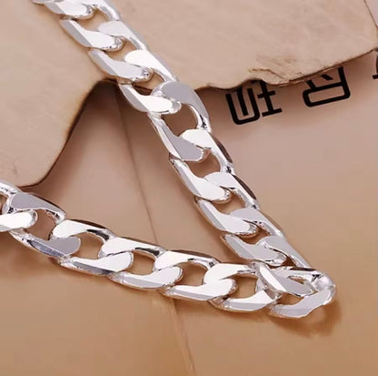 925 Sterling Silver Chain Bracelet – Unisex, 4 mm × 20 cm