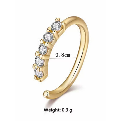 Single-Row Miniature Zircon Nose Ring