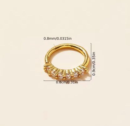 Single-Row Miniature Zircon Nose Ring