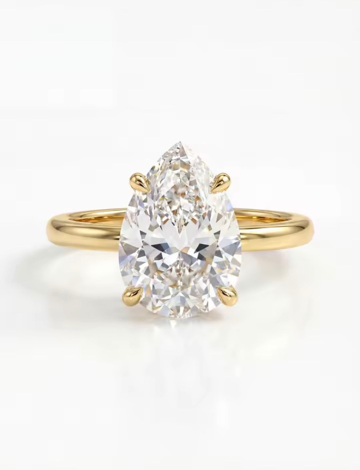 4 ct Pear-Shaped Zircon Ring – Size 8