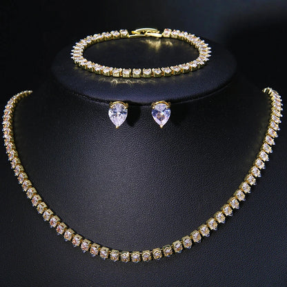 Elegant ZAKOL AAA Clear Cubic Zirconia Bridal Necklace and Earrings Set – Ideal for Weddings and Special Occasions!