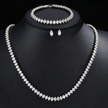 Elegant ZAKOL AAA Clear Cubic Zirconia Bridal Necklace and Earrings Set – Ideal for Weddings and Special Occasions!