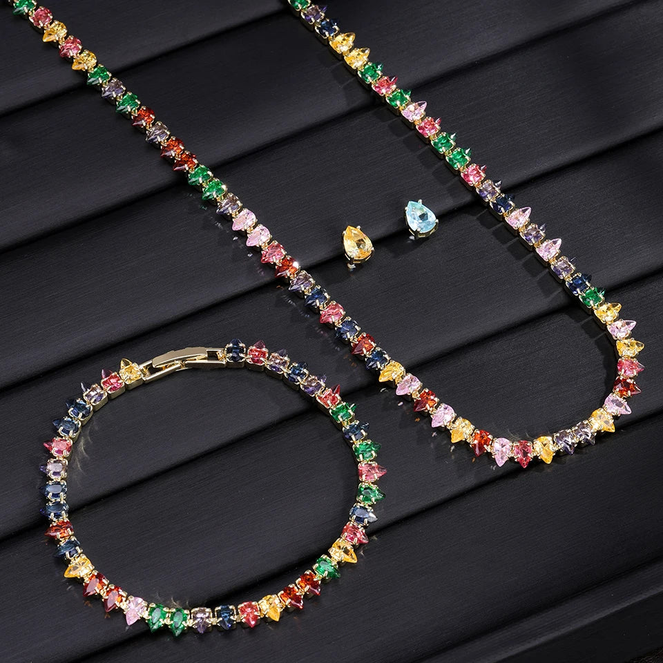 Elegant ZAKOL AAA Clear Cubic Zirconia Bridal Necklace and Earrings Set – Ideal for Weddings and Special Occasions!