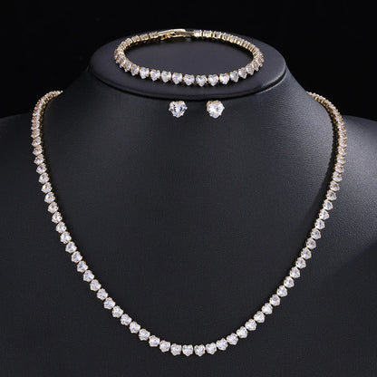 Elegant ZAKOL AAA Clear Cubic Zirconia Bridal Necklace and Earrings Set – Ideal for Weddings and Special Occasions!